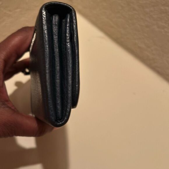 Prada Women's Continental Flap Long Wallet Navy Blue Saffiano Leather Minimalist - Picture 12 of 14